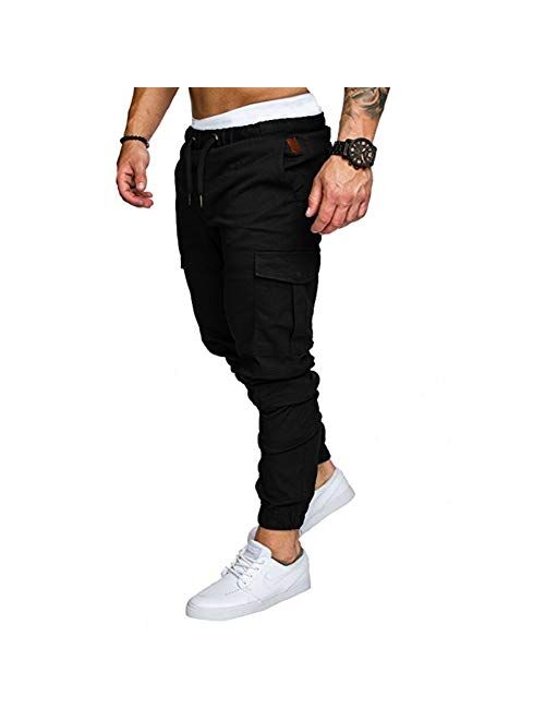 lexiart Mens Fashion Joggers Sports Pants - Cotton Cargo Pants Sweatpants Trousers Mens Long Pants