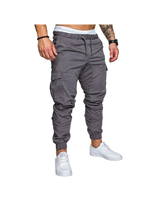 lexiart Mens Fashion Joggers Sports Pants - Cotton Cargo Pants Sweatpants Trousers Mens Long Pants