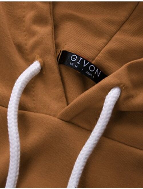 GIVON Mens Hipster Simple Longline Lightweight Pullover Long Sleeve Hooded Shirt