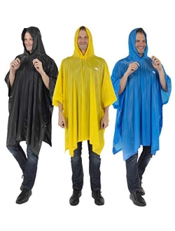 Reusable Rain Poncho for Adult Thick PVC Breathable material Hood string Snap Closure Premium Emergency Raincoat for Men and Women Everyday Use Waterproof Rain Cover for 