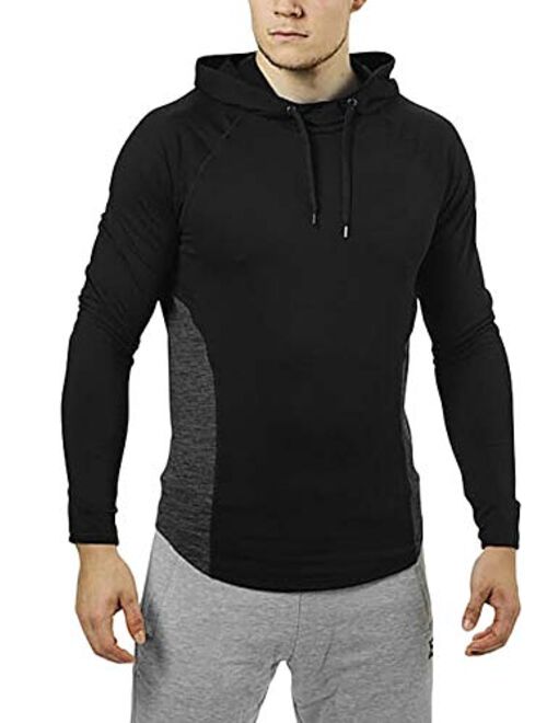 PAIZH Men's Workout Hoodies Dry Fit Outdoor Lightweight Pullover Hooded Tops