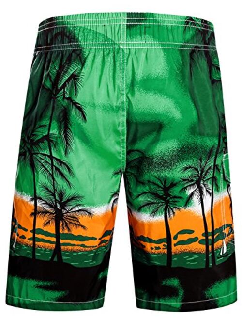 APTRO Men's Swim Trunks Beach Holiday Bathing Suits Swimwear D1701 Green S