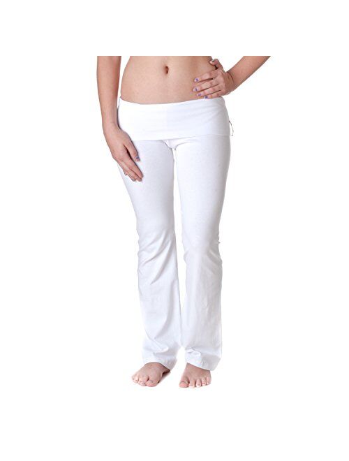 Hollywood Star Fashion Women's Slimming Foldover Bootleg Flare Yoga Pants