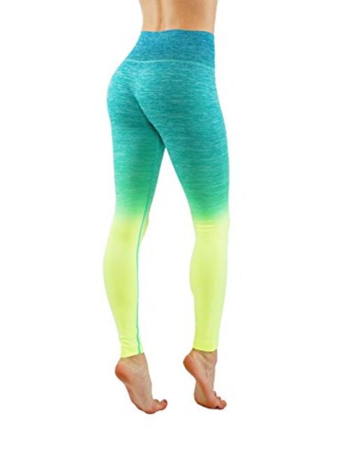 Homma Stretch Moisture Whicking Women's Ombre Yoga Pants Running Workout Leggings