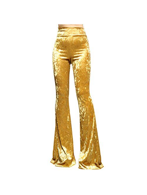 ShopMyTrend SMT Women's High Waist Wide Leg Long Palazzo Bell Bottom Yoga Pants