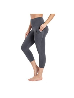 HIGHDAYS Yoga Pants for Women with Pocket - High Waist Capri Leggings for Workout Running Cycling