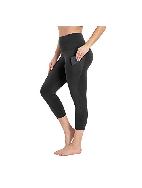 HIGHDAYS Yoga Pants for Women with Pocket - High Waist Capri Leggings for Workout Running Cycling