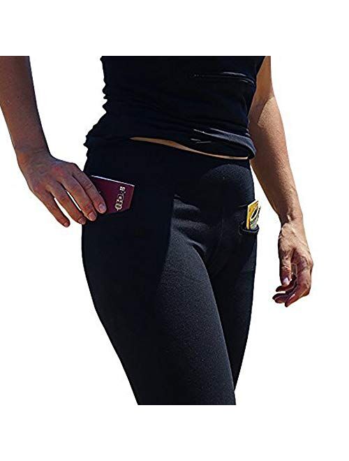 Women's Travel Leggings with Two Secret Hidden Pockets, Best Travel Pants for 100% Pickpocket & Loss Proof Holiday Tour