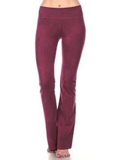 T Party Women's Basic Solid Color Mineral Wash Yoga Pants