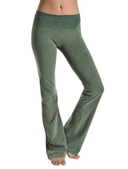 T Party Women's Basic Solid Color Mineral Wash Yoga Pants