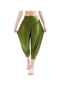 YoYoiei Womens Solid Color Soft Elastic Spandex Knickers Yoga Pants Harem Pants