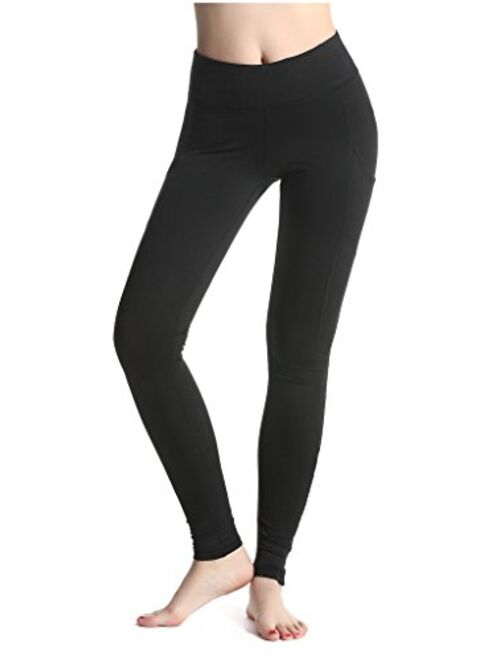 Lotsyle Women's Pocakets Side Yoga Pants Running Fitness Leggings