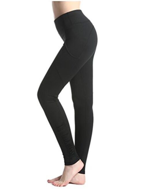 Lotsyle Women's Pocakets Side Yoga Pants Running Fitness Leggings