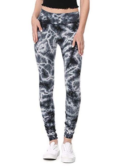 T Party Women's Leggings Black Crystal Tie Dye Yoga Pants