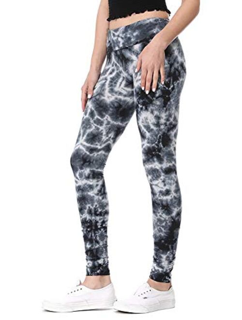 T Party Women's Leggings Black Crystal Tie Dye Yoga Pants