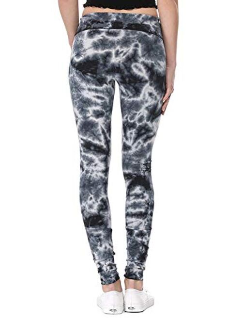 T Party Women's Leggings Black Crystal Tie Dye Yoga Pants