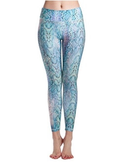 Lotsyle Women's Fashion Printed Ankle Length Sports Yoga Leggings Pants