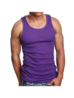 Mens Cotton Solid Scoop Neck A-Shirts 3 Pack Undershirt