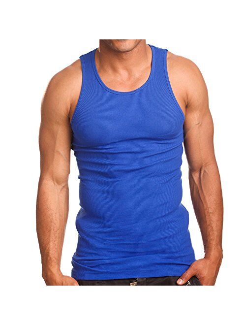 Mens Cotton Solid Scoop Neck A-Shirts 3 Pack Undershirt