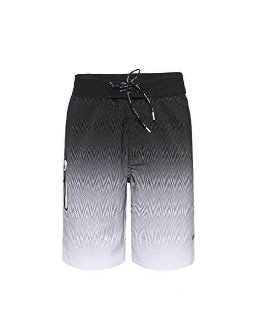 Rokka&Rolla Men's 4-Way Stretch Quick Dry Swim Trunks Board Shorts