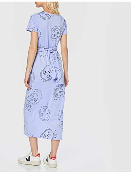 Amazon Brand - find. Women's Midi Cotton Face Print T-Shirt Dress