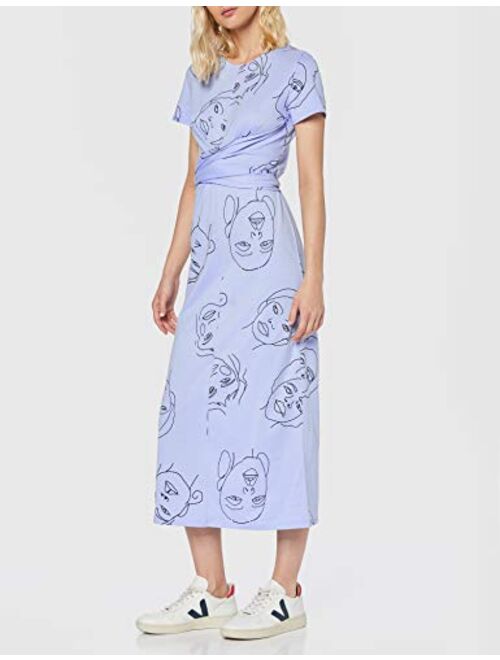 Amazon Brand - find. Women's Midi Cotton Face Print T-Shirt Dress