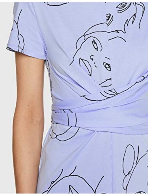 Amazon Brand - find. Women's Midi Cotton Face Print T-Shirt Dress