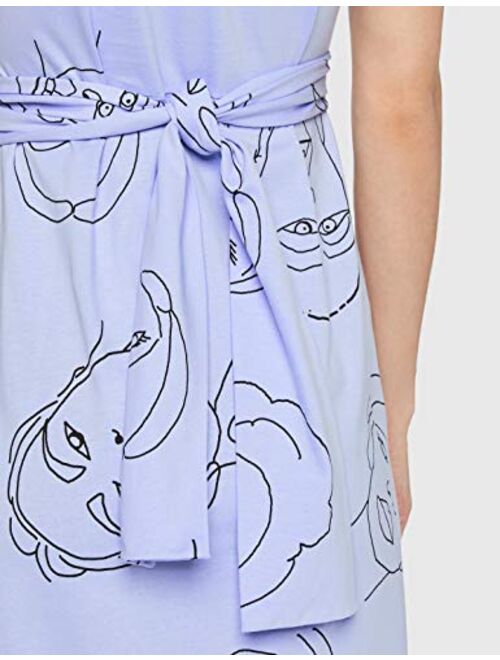 Amazon Brand - find. Women's Midi Cotton Face Print T-Shirt Dress