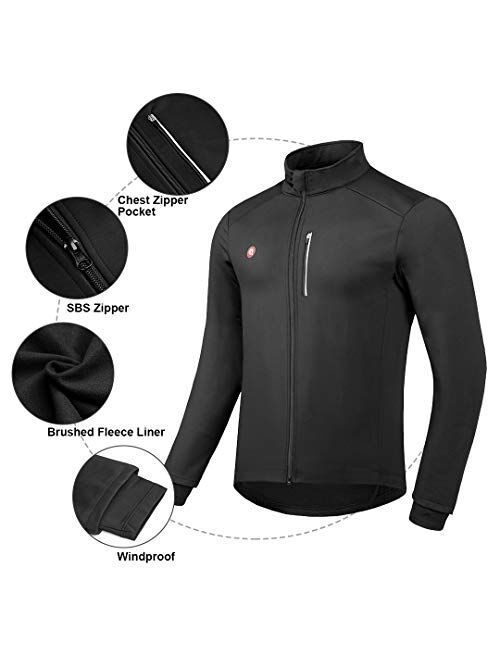 Przewalski Cycling Bike Jackets for Men Winter Thermal Running Jacket Windproof Breathable Reflective Softshell Windbreaker