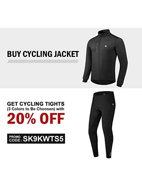 Przewalski Cycling Bike Jackets for Men Winter Thermal Running Jacket Windproof Breathable Reflective Softshell Windbreaker