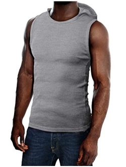 H2H Men's Casual Slim Fit Lightweight Sleeveless Hoodie Summer Clothes Basic Designed