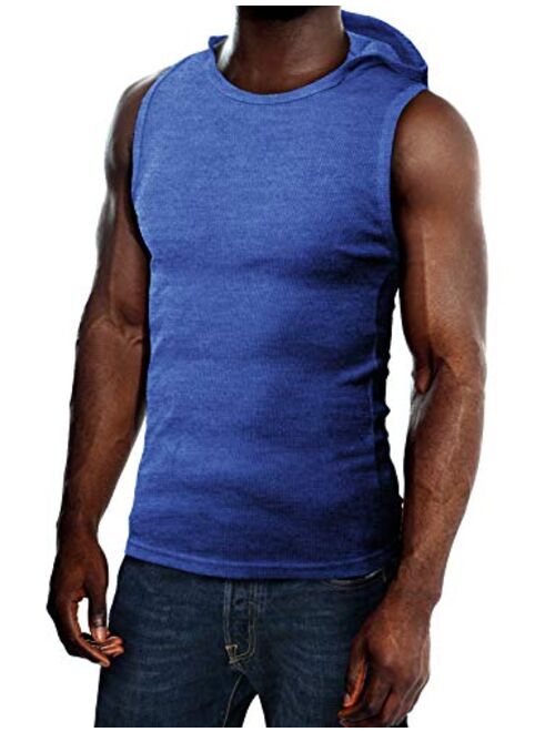 H2H Men's Casual Slim Fit Lightweight Sleeveless Hoodie Summer Clothes Basic Designed