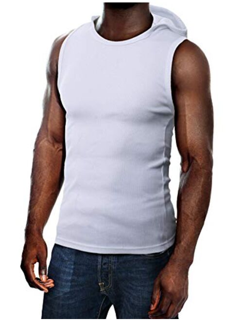 H2H Men's Casual Slim Fit Lightweight Sleeveless Hoodie Summer Clothes Basic Designed