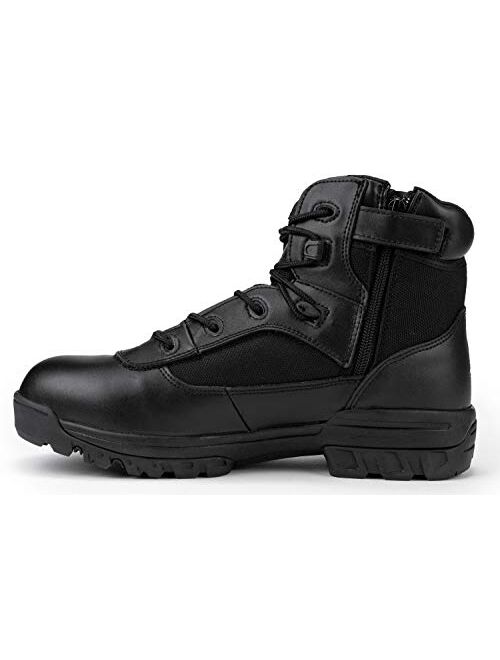 RYNO GEAR Men's Black Tactical Combat Boots with Coolmax Lining