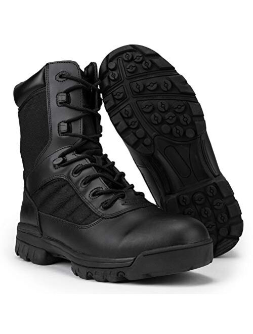 RYNO GEAR Men's Black Tactical Combat Boots with Coolmax Lining