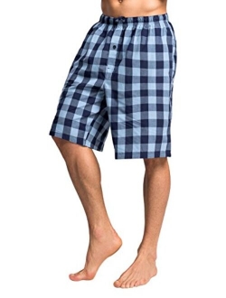 CYZ Men's 100% Cotton Plaid Poplin Woven Lounge/Sleep Shorts