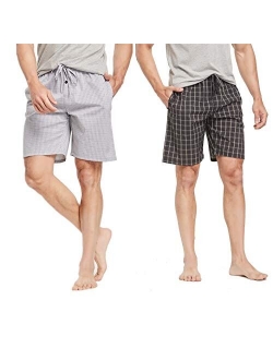 CYZ Men's 100% Cotton Plaid Poplin Woven Lounge/Sleep Shorts