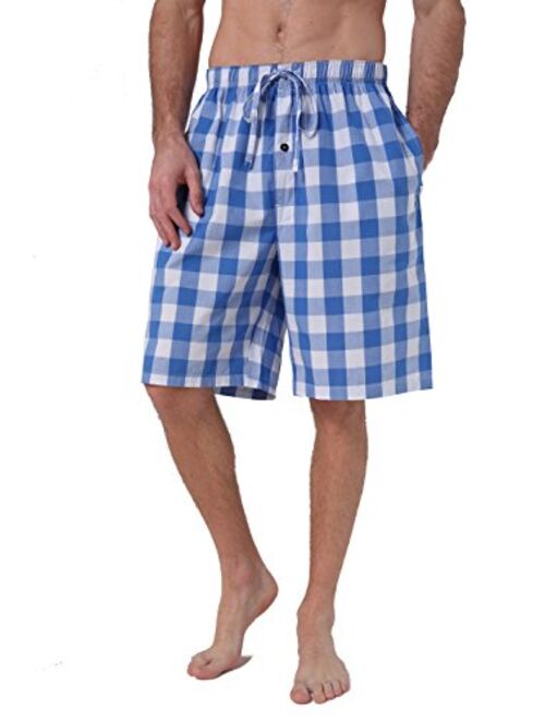 CYZ Men's 100% Cotton Plaid Poplin Woven Lounge/Sleep Shorts