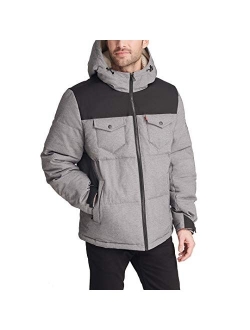 Men's Heavyweight Mid-Length Hooded Military Puffer Jacket