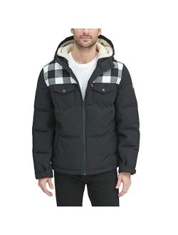 Men's Heavyweight Mid-Length Hooded Military Puffer Jacket