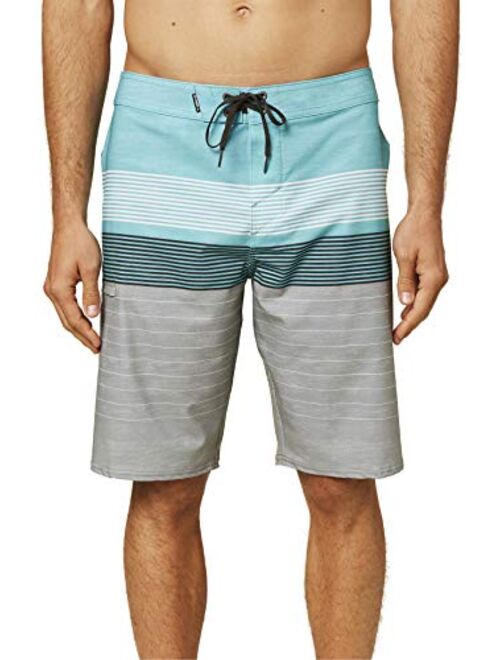 O'NEILL Men's Water Resistant Hyperfreak Stretch Swim Boardshorts, 21 Inch Outseam | Long-Length Swimsuit |