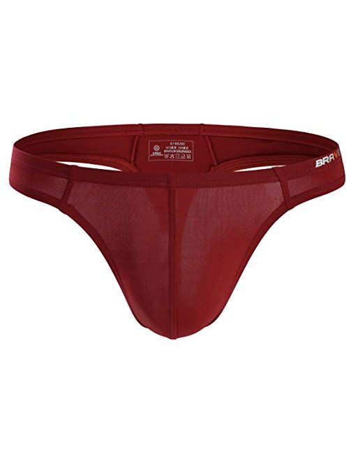 BRAVE PERSON Men's Sexy Thong Underwear Low Rise Bikini T-Back G-String