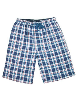 Men's Cotton Madras Drawstring Sleep Pajama Shorts