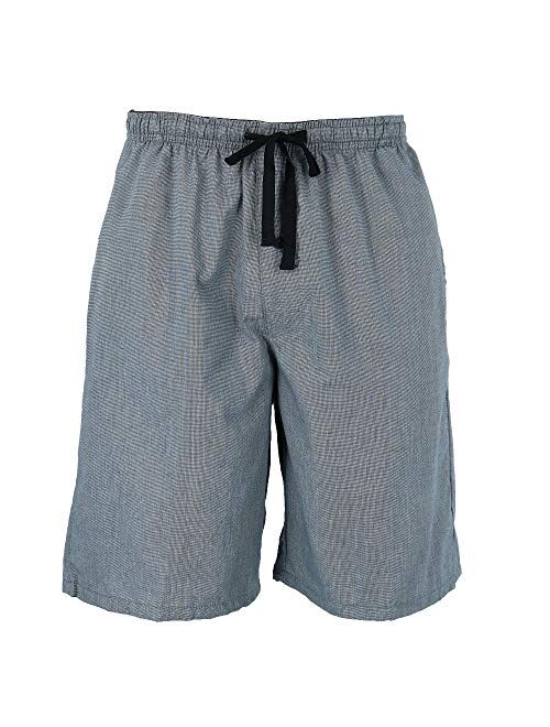 Hanes Men's Cotton Madras Drawstring Sleep Pajama Shorts