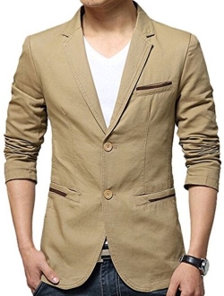 Men's Blazer Slim Fit Casual Elegant Lightweight Sports Coats Jackets One Button