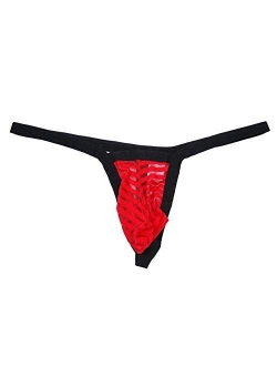 UltraHot Men's See-Through Thong G-String Underwear, Men's Hot T-Back Thong G-String Undie, No Visible Lines.