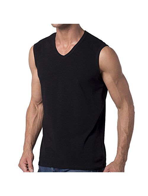 Y2Y2 Men's Cotton Solid Sleeveless V-Neck Vest