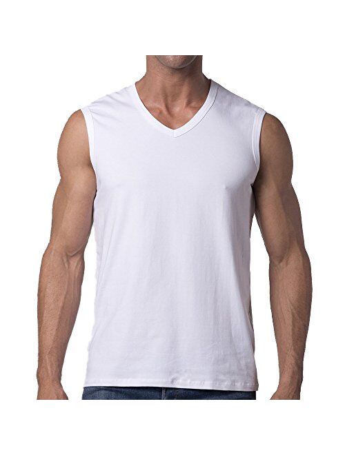 Y2Y2 Men's Cotton Solid Sleeveless V-Neck Vest