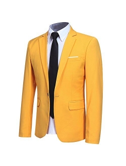 Men' Slim Fit One Button Suit Blazer Jacket Casual Party Sport Coat