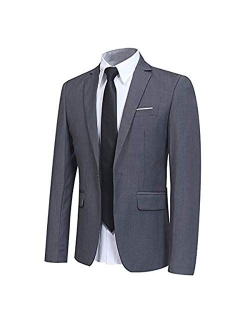 Men' Slim Fit One Button Suit Blazer Jacket Casual Party Sport Coat